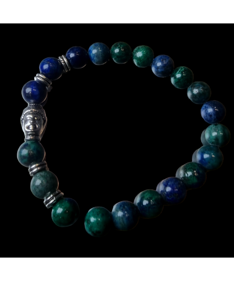 Bracelet Azurite avec Bouddha Pierres de 8mm