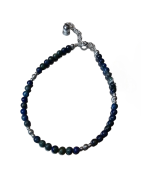 Bracelet Azurite avec Bouddha Pierres 3mm Argent 925