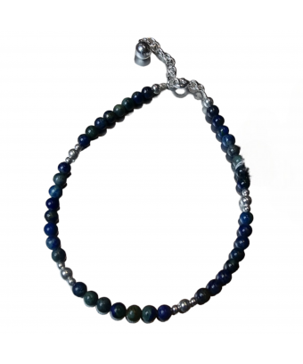 Bracelet Azurite avec Bouddha Pierres 3mm Argent 925