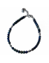 Bracelet Azurite avec Bouddha Pierres 3mm Argent 925