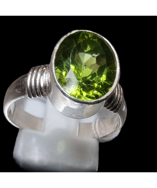 Bague Péridot Argent 925 Taille 55