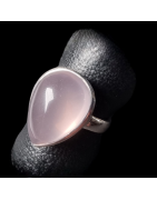 Bague Quartz rose argent 925 Taille 55