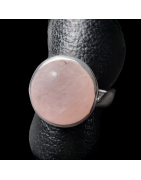 Bague Quartz rose argent 925 Taille 59