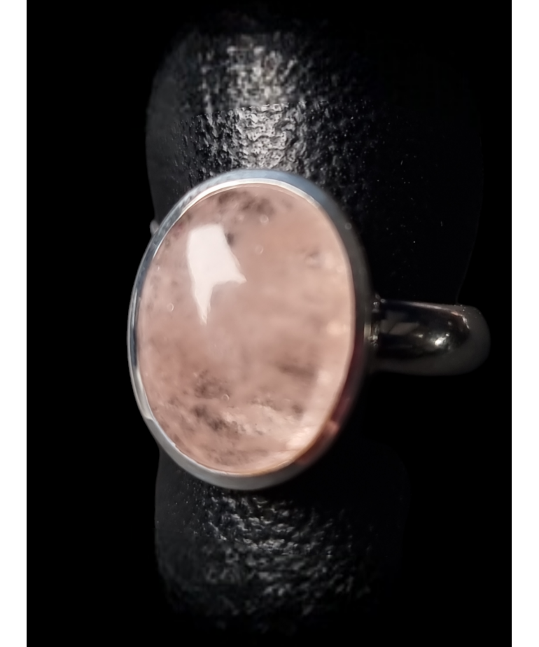 Bague Quartz rose argent 925 Taille 60