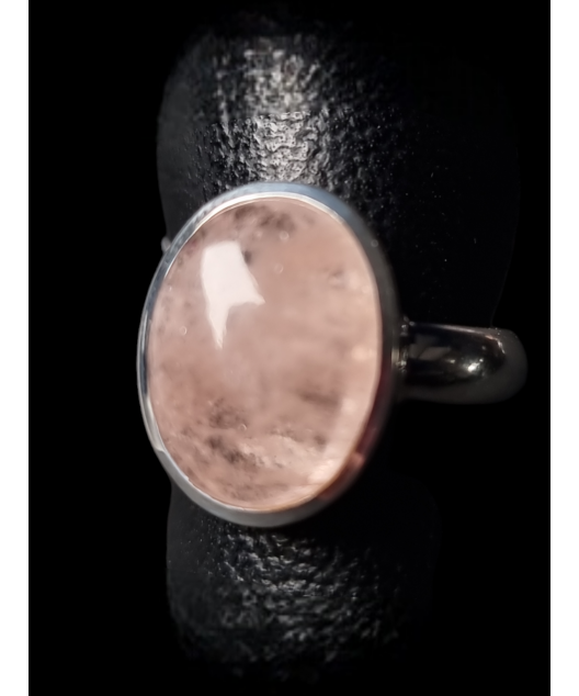 Bague Quartz rose argent 925 Taille 60