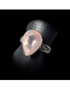 Bague Quartz rose argent 925 Taille 57