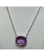 Pendentif Améthyste Argent 925 avec chaîne argent