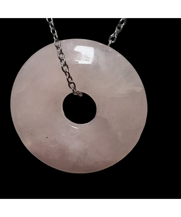 Pendentif Quartz rose Donut