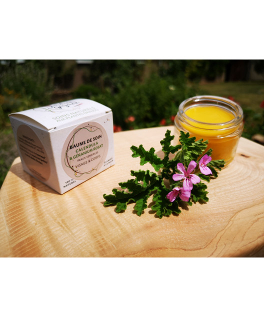 Baume de soin Calendula & Géranium rosat 40ml "Peaux sensibles"
