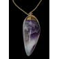 Pendentif Améthyste doré avec Chaîne acier inox