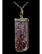 Pendentif Lépidolite Argent 925 avec Chaîne acier inox