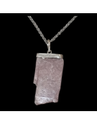Pendentif Lépidolite Argent 925 avec Chaîne acier inox