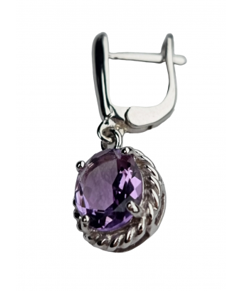 Boucles Améthyste griffée Argent 925