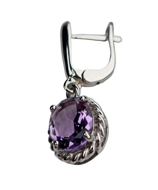 Boucles Améthyste griffée Argent 925