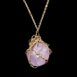 Pendentif Améthyste Laiton doré avec Chaîne acier inox
