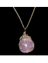 Pendentif Améthyste Laiton doré avec Chaîne acier inox