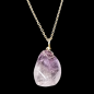 Pendentif Améthyste doré avec Chaîne acier inox