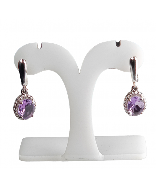 Boucles Améthyste griffée Argent 925