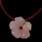 Pendentif Bakélite Fleur rose rose sur cordon