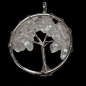 Pendentif Cristal de roche Arbre de vie acier inox