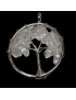 Pendentif Cristal de roche Arbre de vie acier inox