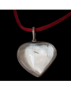 Pendentif Cristal de roche Cœur sur cordon