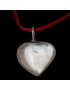 Pendentif Cristal de roche Cœur sur cordon