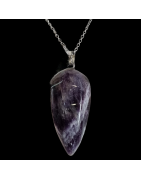 Pendentif Améthyste Argent 925 avec Chaîne acier inox