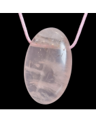 Pendentif Quartz rose sur cordon