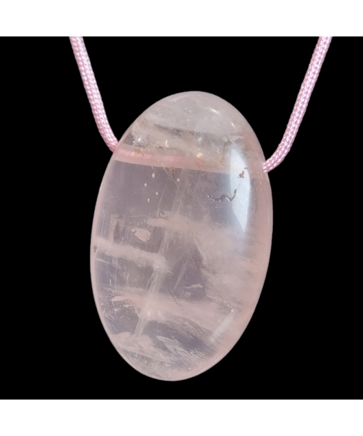 Pendentif Quartz rose sur cordon