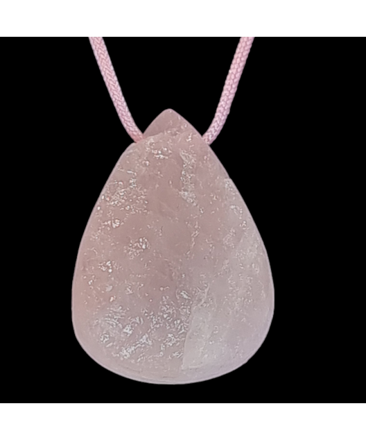 Pendentif Quartz rose sur cordon