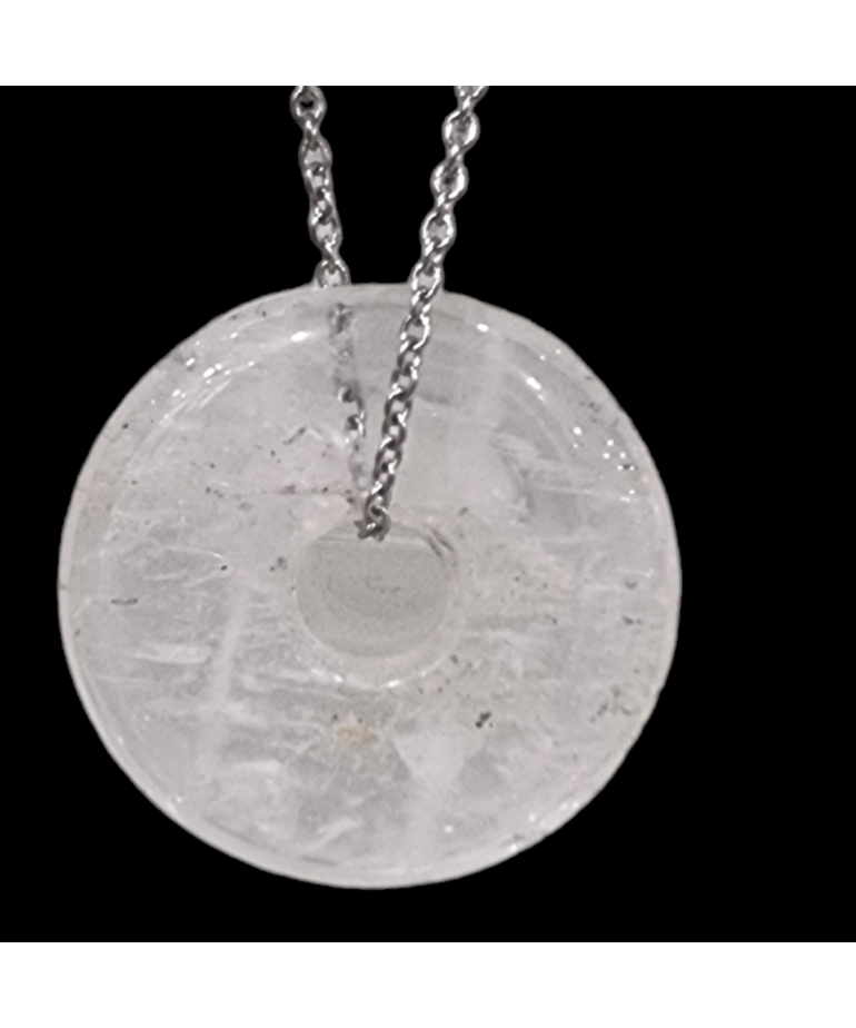 Pendentif Cristal de roche Donut