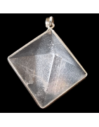 Pendentif Cristal de roche Pyramide Agent 925