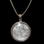 Pendentif Quartz rutile Tourmaline rond Argent 925 sur cordon réglable