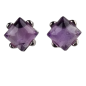Boucles Améthyste griffée Argent 925 losanges