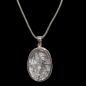 Pendentif Quartz rutile Tourmaline ovale Argent 925 sur cordon réglable