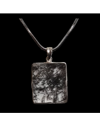 Pendentif Quartz rutile Tourmaline Argent 925 avec Chaine argent