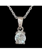 Pendentif Aigue marine Argent 925