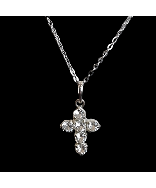 Pendentif Aigue marine Croix Argent 925