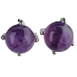 Boucles Améthyste griffée Argent 925 rondes