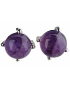 Boucles Améthyste griffée Argent 925 rondes