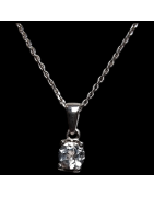 Pendentif Cristal de roche avec Chaîne Argent 925