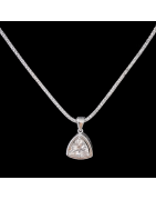 Pendentif Cristal de roche Argent 925 avec chaîne
