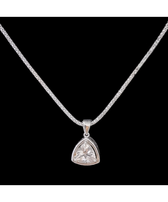 Pendentif Cristal de roche Argent 925 avec chaîne