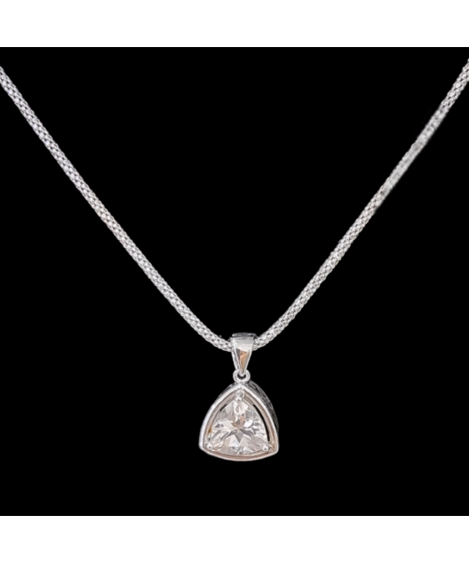 Pendentif Cristal de roche Argent 925 avec chaîne