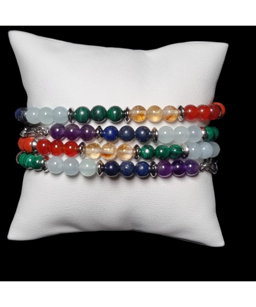 Bracelet 7 Chakras avec inserts 8mm