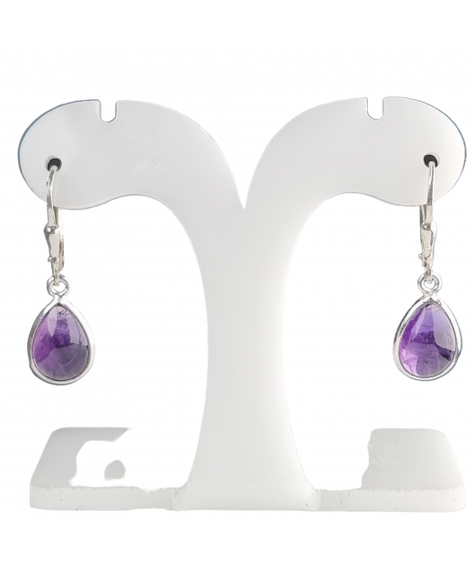 Boucles Améthyste sertie Argent 925