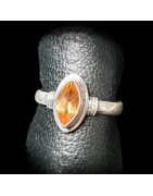 Bague Citrine naturelle Argent 925 Taille 58