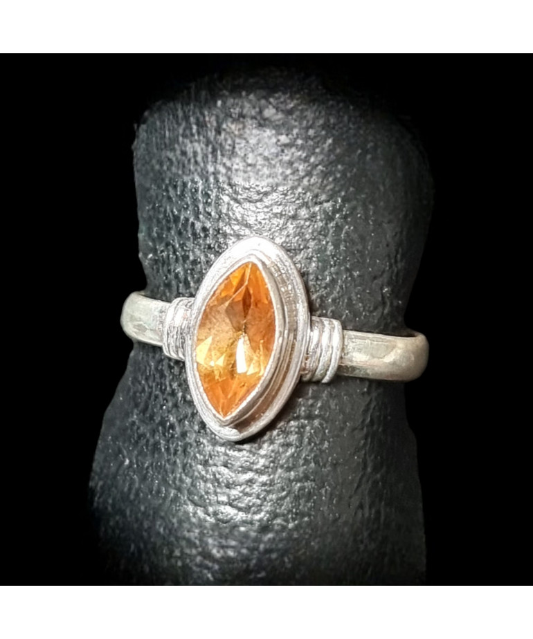 Bague Citrine naturelle Argent 925 Taille 58