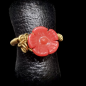 Bague Corail Fleur Laiton Taille 48